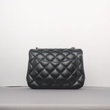 Chanel Classic Flap Mini Square | Black Lambskin Silver Hardware-back