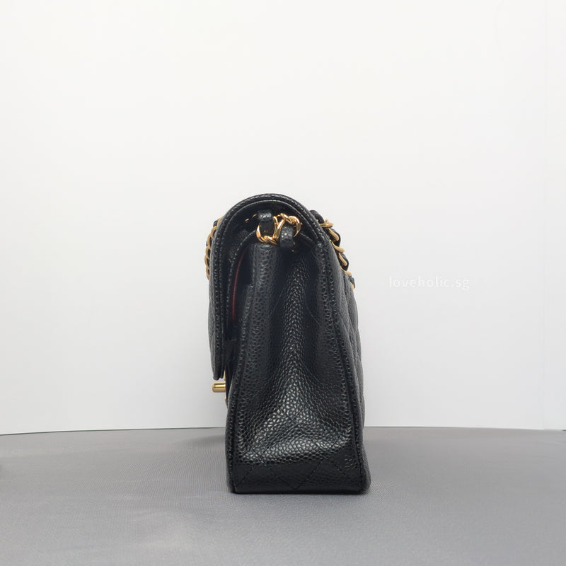 Chanel Classic Flap Small | Black Caviar Gold Hardware-details