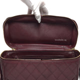 Chanel Vintage Vanity Case Large | Burgundy Caviar Gold Hardware