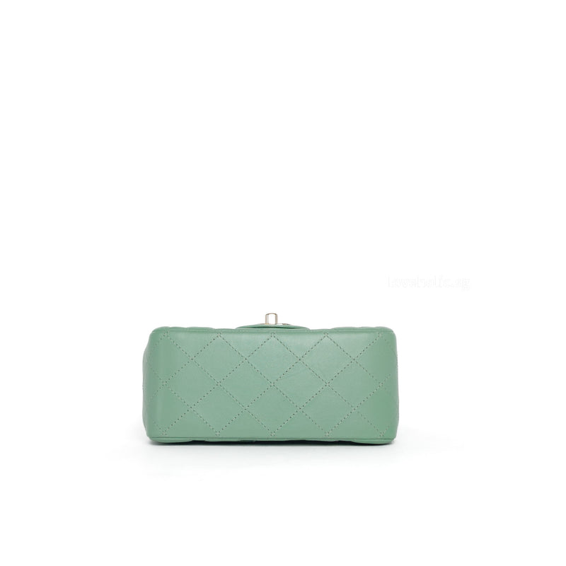 Chanel Classic Flap Mini Square | 21C Light Green Lambskin Light Gold Hardware