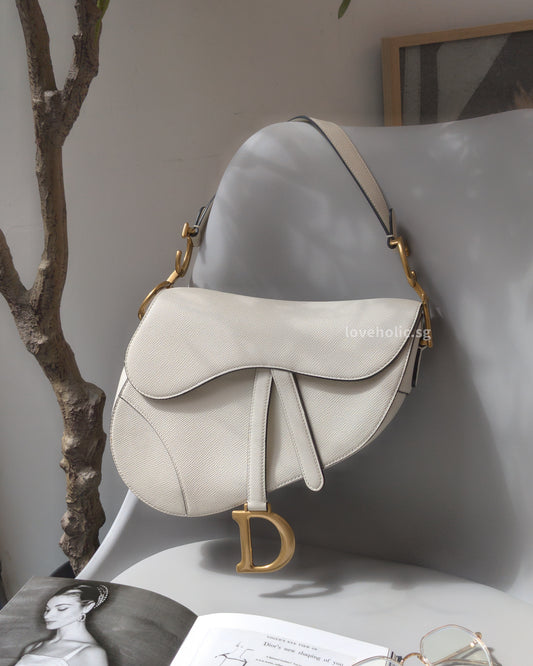 Dior Saddle Small | Latte Calfskin Brushed Gold Hardware-main