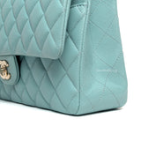 Chanel Classic Flap Medium | 20C Tiffany Blue Caviar Light Gold Hardware