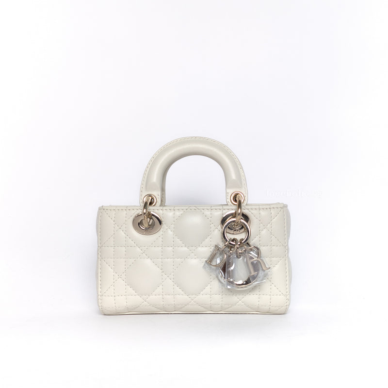 Dior Lady D-Joy Micro | Latte Lambskin Light Gold Hardware-whitebackground