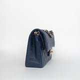 Chanel Classic Flap Small | 19C Navy Blue Caviar Light Gold Hardware-details