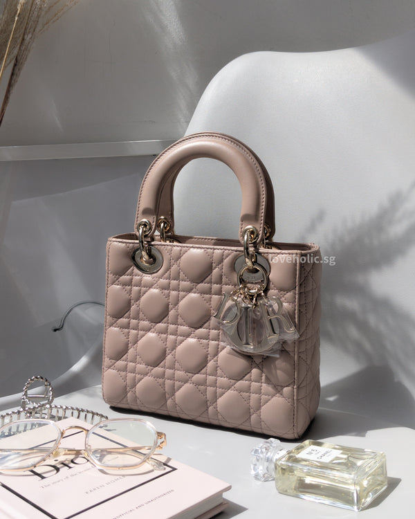 Dior Lady Dior Small | Blush Lambskin Light Gold Hardware