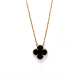 Van Cleef & Arpels VCA Vintage Alhambra Necklace  | Onyx  18K Gold Hardware