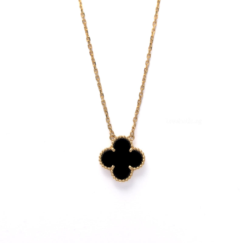 Van Cleef & Arpels VCA Vintage Alhambra Necklace  | Onyx  18K Gold Hardware