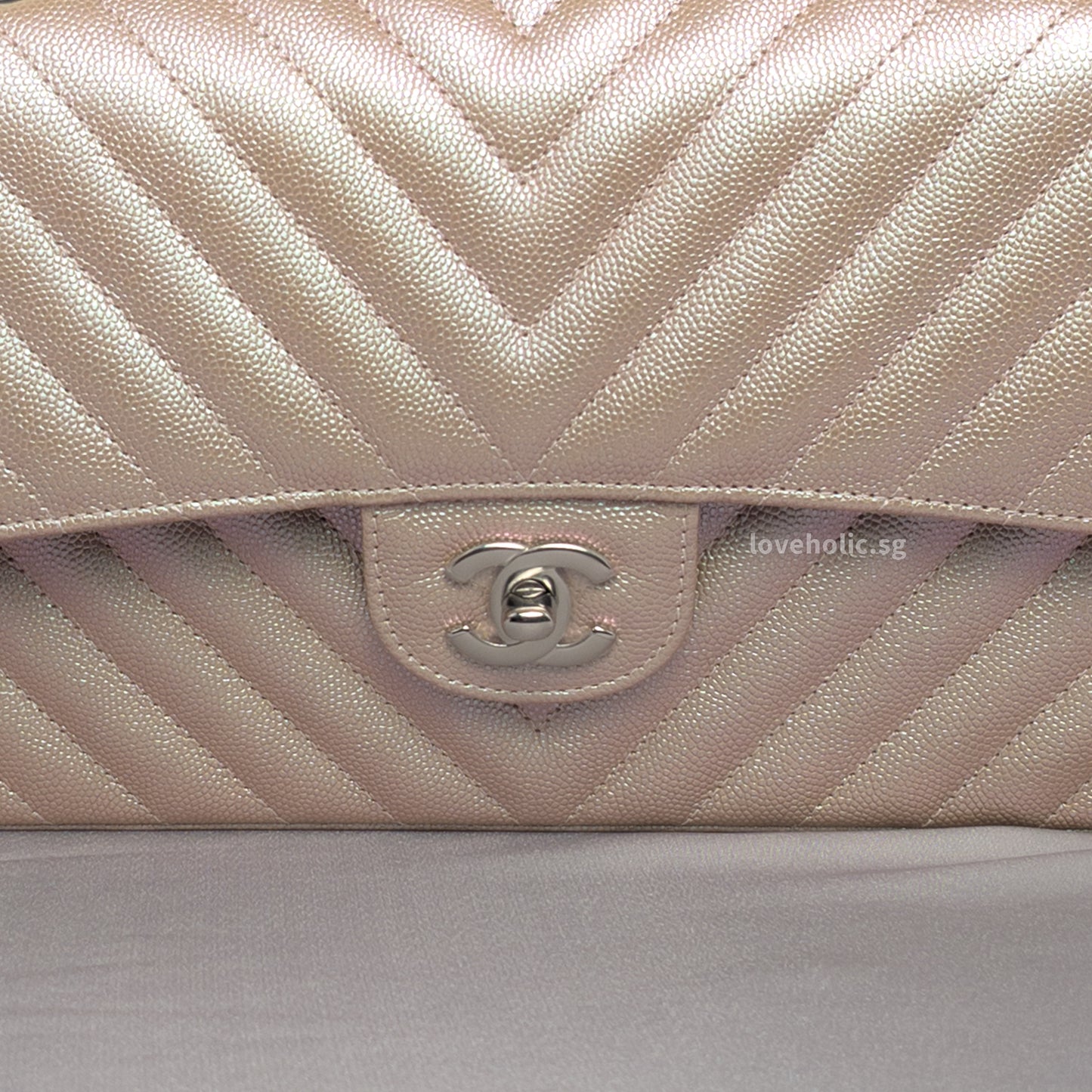 Classic Chevron Medium | 17B Rose Gold Caviar Silver Hardware