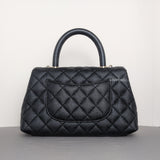 Chanel Coco Handle Small | 20K Midnight Blue Caviar Light Gold Hardware-back