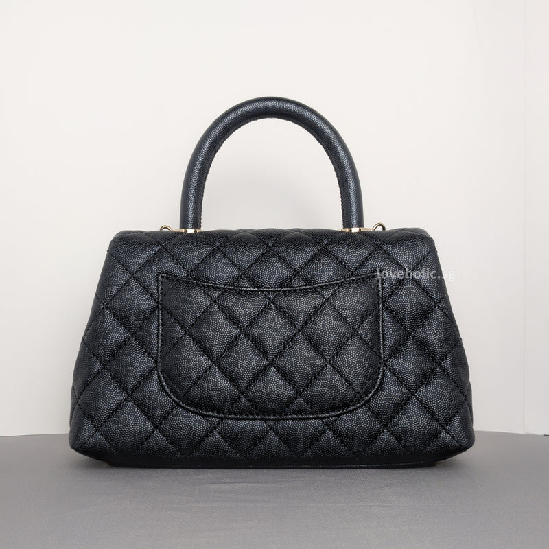 Chanel Coco Handle Small | 20K Midnight Blue Caviar Light Gold Hardware-back