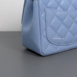 Classic Flap Mini Square  | Sky Blue Lambskin Light Gold Hardware
