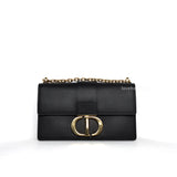 Dior Montaigne 30 Medium | Black Grained Calfskin Gold Hardware