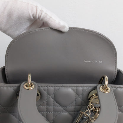 My ABC Lady Dior Small | Grey Lambskin Light Gold Hardware