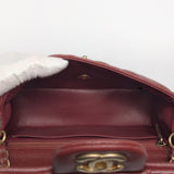 Chanel Classic Flap Mini Rectangle | 18C Burgundy Caviar Brushed Gold Hardware