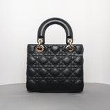 Dior My ABC Lady Dior Small | Black Lambskin Light Gold Hardware-back