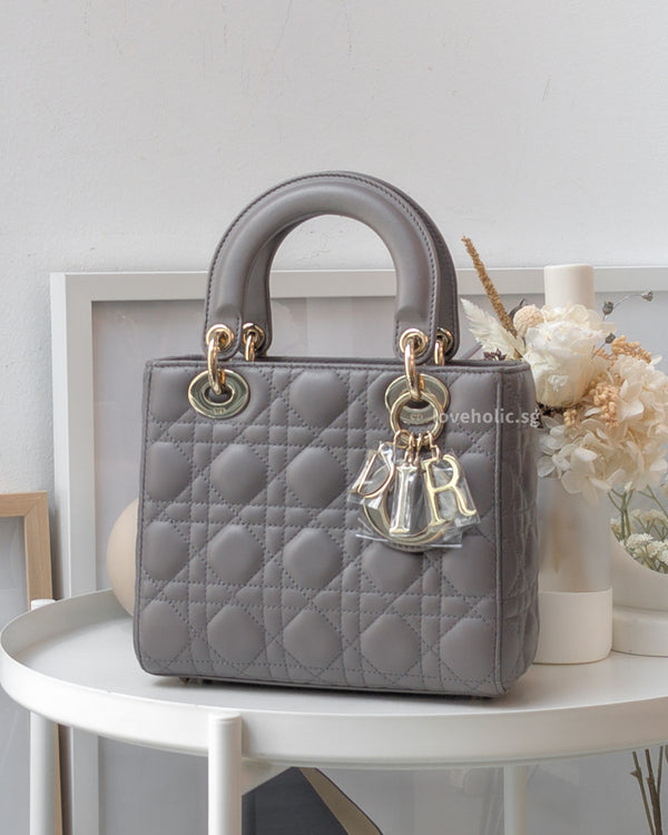 Dior My ABC Lady Dior Small | Grey Lambskin Light Gold Hardware-main