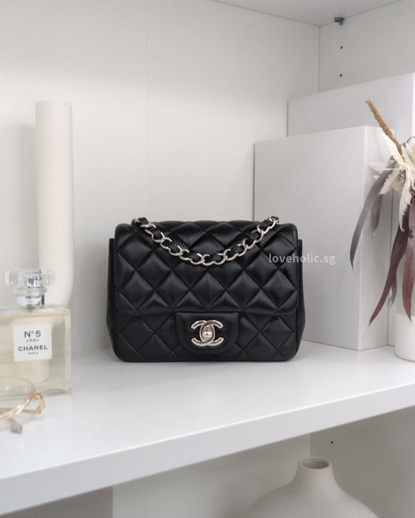 Chanel Classic Flap Mini Square | Black Lambskin Silver Hardware-main