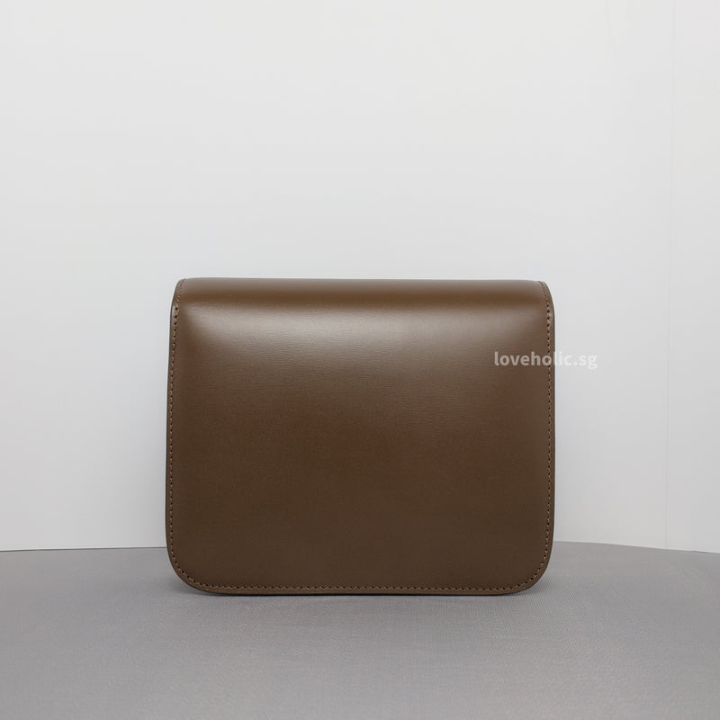 Celine Box Teen | Camel Calfskin Brushed Gold Hardware-back