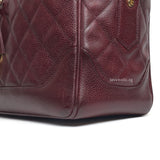 Chanel Vintage Vanity Case Large | Burgundy Caviar Gold Hardware