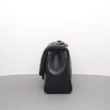 Chanel Classic Flap Mini Rectangle | 18B Black Caviar Light Gold Hardware-details