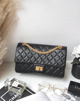 Chanel Reissue 2.55 Small | Black Aged Calfskin Gold Hardware