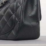 Classic Flap Mini Square | Black Lambskin Silver Hardware