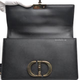 Dior Montaigne 30 Medium | Black Grained Calfskin Gold Hardware