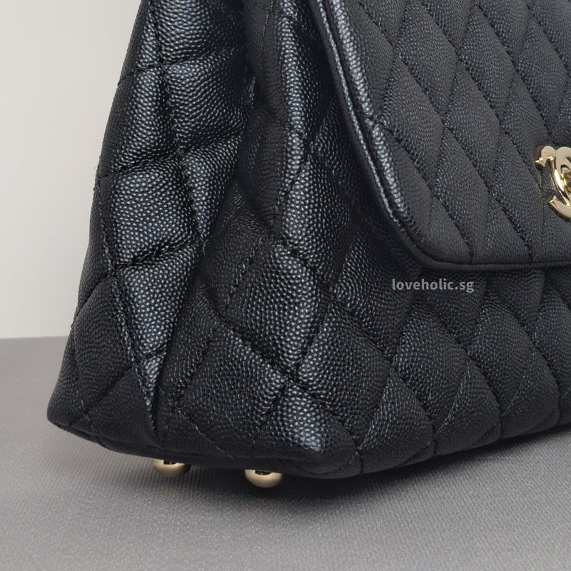 Coco Handle Small | 20K Midnight Blue Caviar Light Gold Hardware