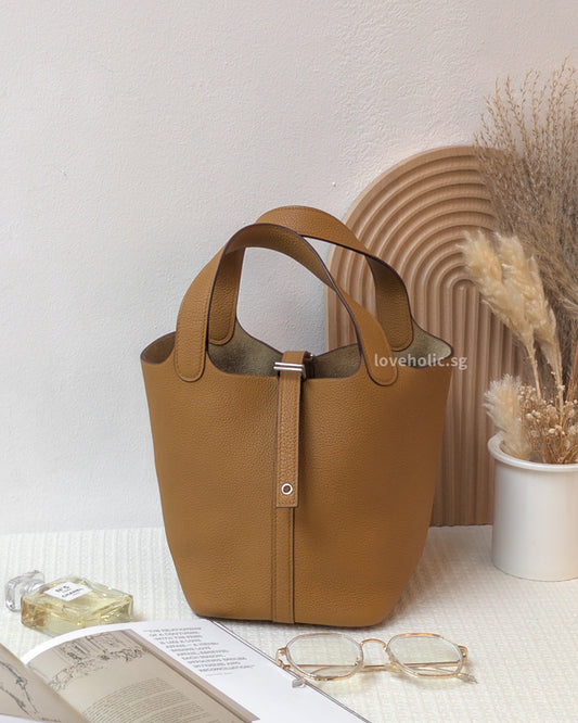 Hermes Picotin Lock 18 Sesame Taurillon Clemence Palladium Hardware-main