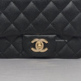 Classic Flap Mini Square | 18B Black Caviar Light Gold Hardware