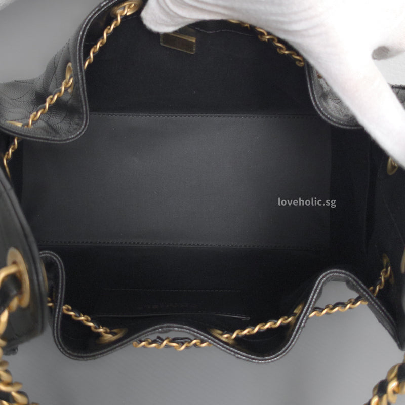 Chanel 25 | Black Grained Calfskin Gold Hardware