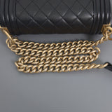 Boy Small | Black Caviar Brushed Gold Hardware