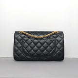 Chanel Reissue 2.55 Small | Black Calfskin Brushed Gold Hardware-back