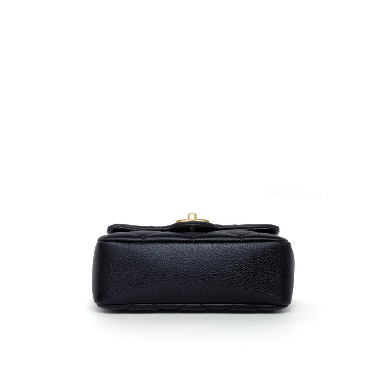 Chanel Flap Bag Perfect Mini | 21K Iridescent Black Caviar Brushed Gold Hardware