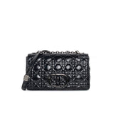 Dior Caro Medium | Black Patent Cannage Leather Ruthenium Hardware