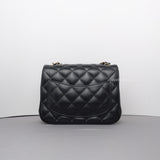 Chanel Classic Flap Mini Square | Black Lambskin Light Gold Hardware-back