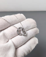 Love Necklace with Pavé Diamonds | 18K White Gold