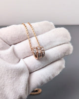 Serpenti Viper Necklace Full Pavé Diamonds | 18K Rose Gold