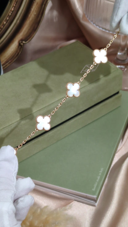 Vintage Alhambra Bracelet 5 Motif | Mother Of Pearl 18K Gold