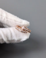 Serpenti Ring with Full Pavé Diamonds | Size S 18K Rose Gold