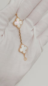 Vintage Alhambra Bracelet Mother Of Pearl 18K Gold