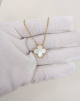 Vintage Alhambra Necklace Mother of Pearl 18K Gold