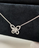 Butterfly Silhouette Diamond Mini Pendant | 18K White Gold