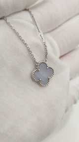 Vintage Alhambra Necklace Chalcedony 18K White Gold