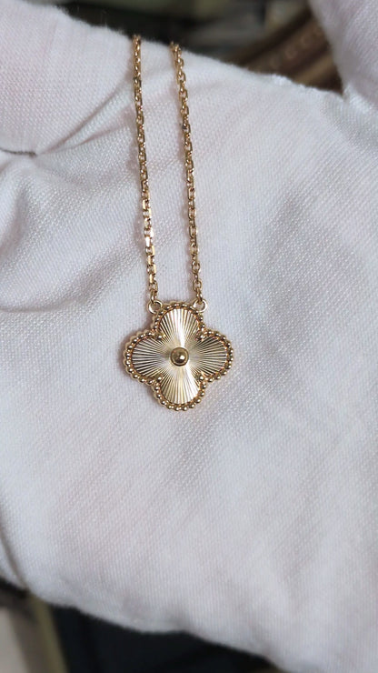Vintage Alhambra Necklace Guilloche 18K Gold