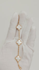 Vintage Alhambra Bracelet Mother Of Pearl 18K Gold