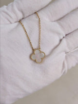 Vintage Alhambra Necklace Mother of Pearl 18K Gold