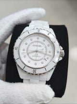 J12 Automatic 38mm White with Diamonds | H5705