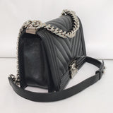 Chanel Boy Chervon Old Medium | Black Caviar Silver Hardware