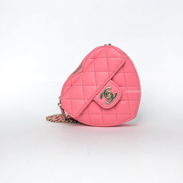 Chanel Heart Bag Small | Pink Lambskin Gold Hardware